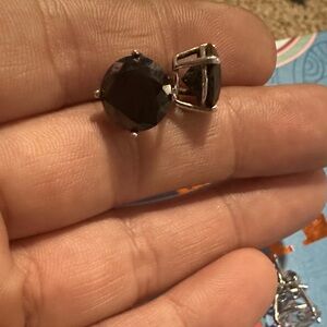 925 Smoky CZ Stud Earrings